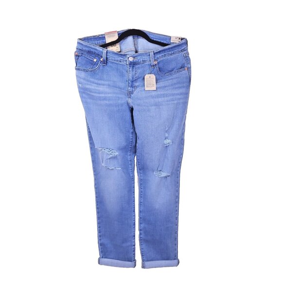 Levi's Distressed Boyfriend Copain Blue Jeans 32 x 30 New with Tags - Picture 2 of 12